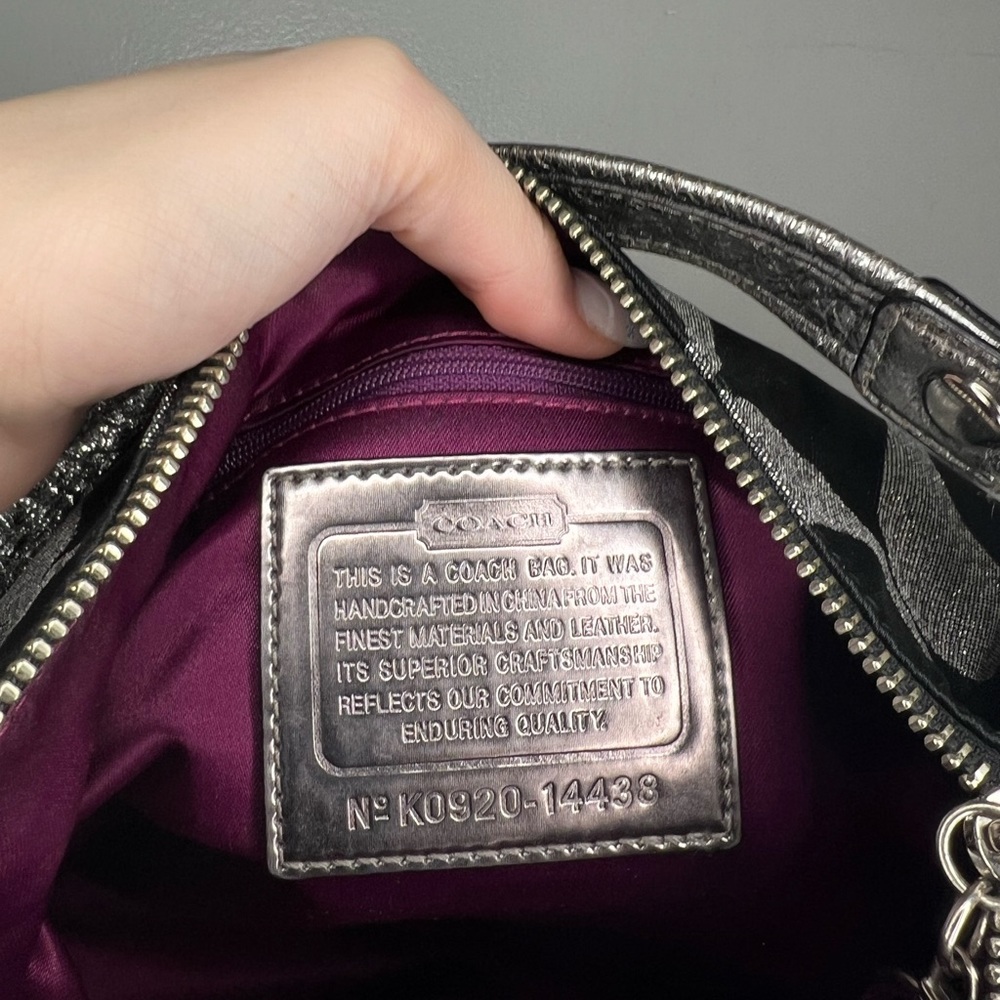 Coach Silver & Black Crossbody Bag EUC sold - Picture 6 of 11